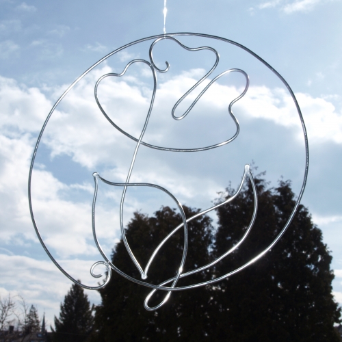 Závěsná dekorace - kytka v kruhu