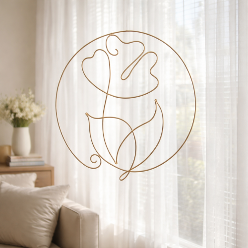 Závěsná dekorace - kytka v kruhu