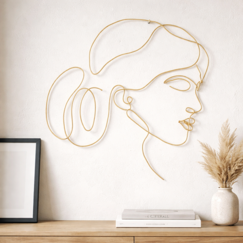 Hlava ženy - zlatý drát